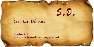 Sinka Dénes névjegykártya