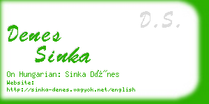 denes sinka business card